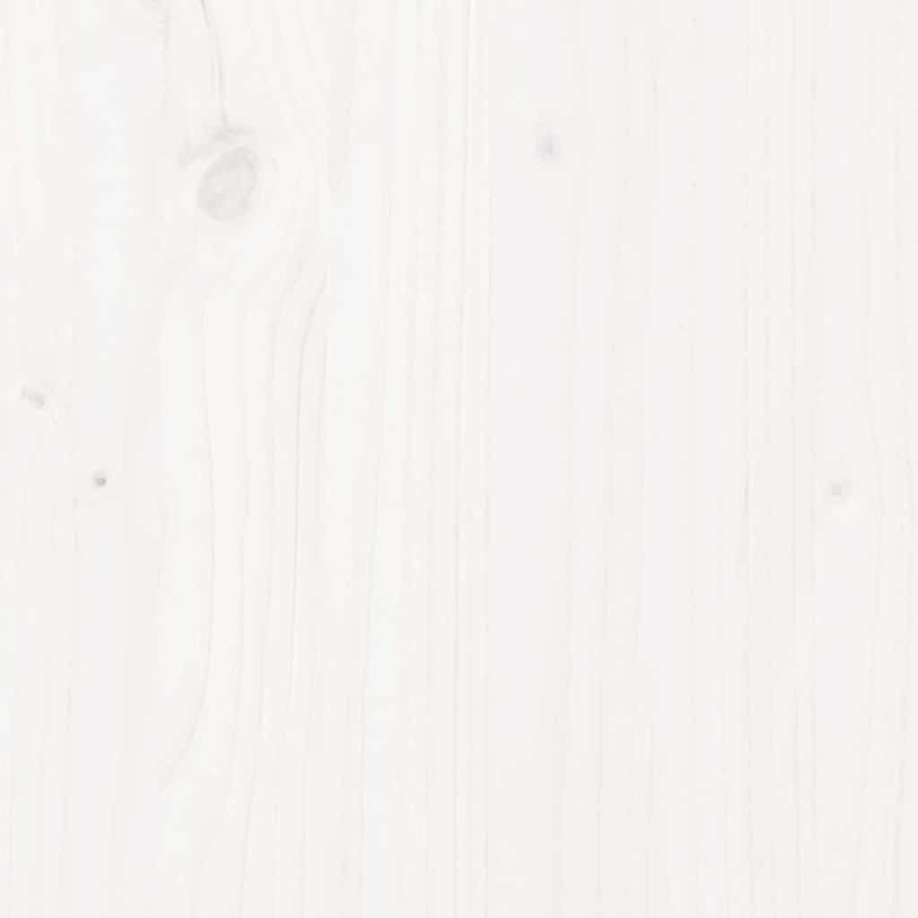 Garden Sofa 3-Seater White Solid Wood Pine